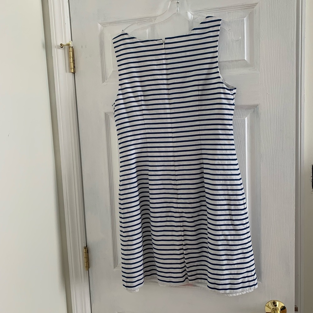 J. Howard White w/Blue Striped Sleeveless Dress - Picture 2 of 2